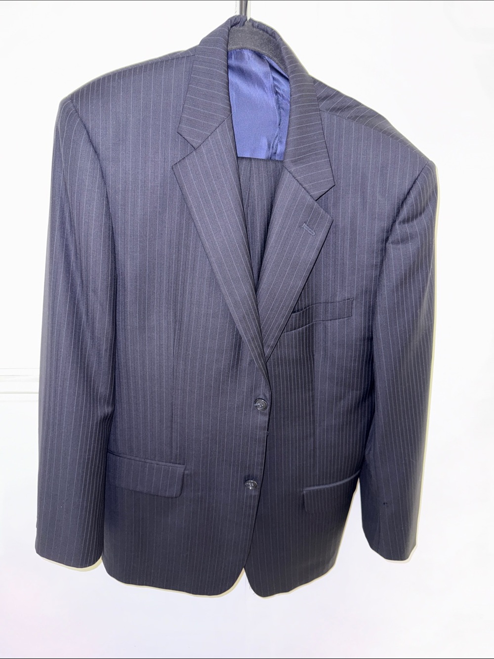 Alfani Pinstripe Suit Set Men's Pinstripe Suit Blue Size R42